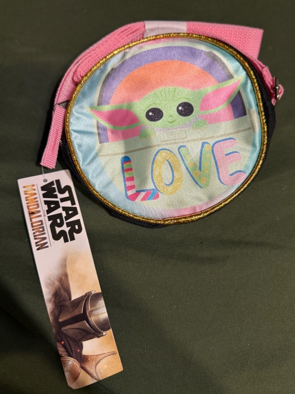 Bioworld Pink Rainbow Grogu Kids Crossbody Bag